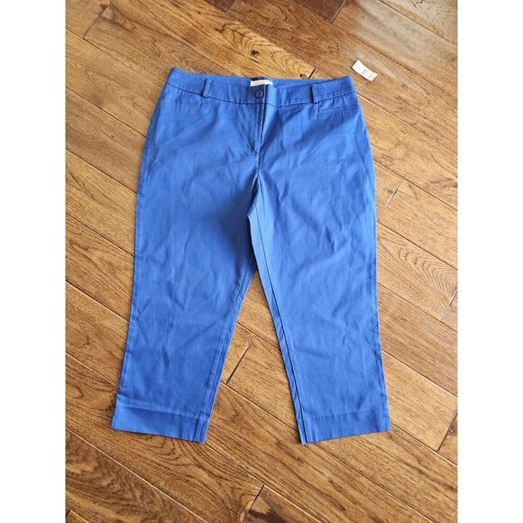 Talbots Pants - Talbots Women's Perfect Crop Pants Size 16P NWT Blue Beach City Preppy